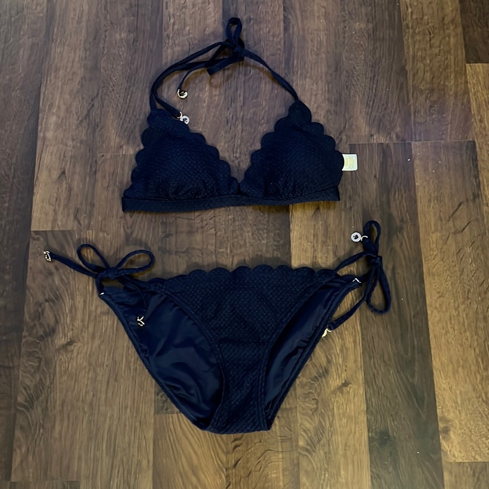 Kate spade navy blue bikini set size medium